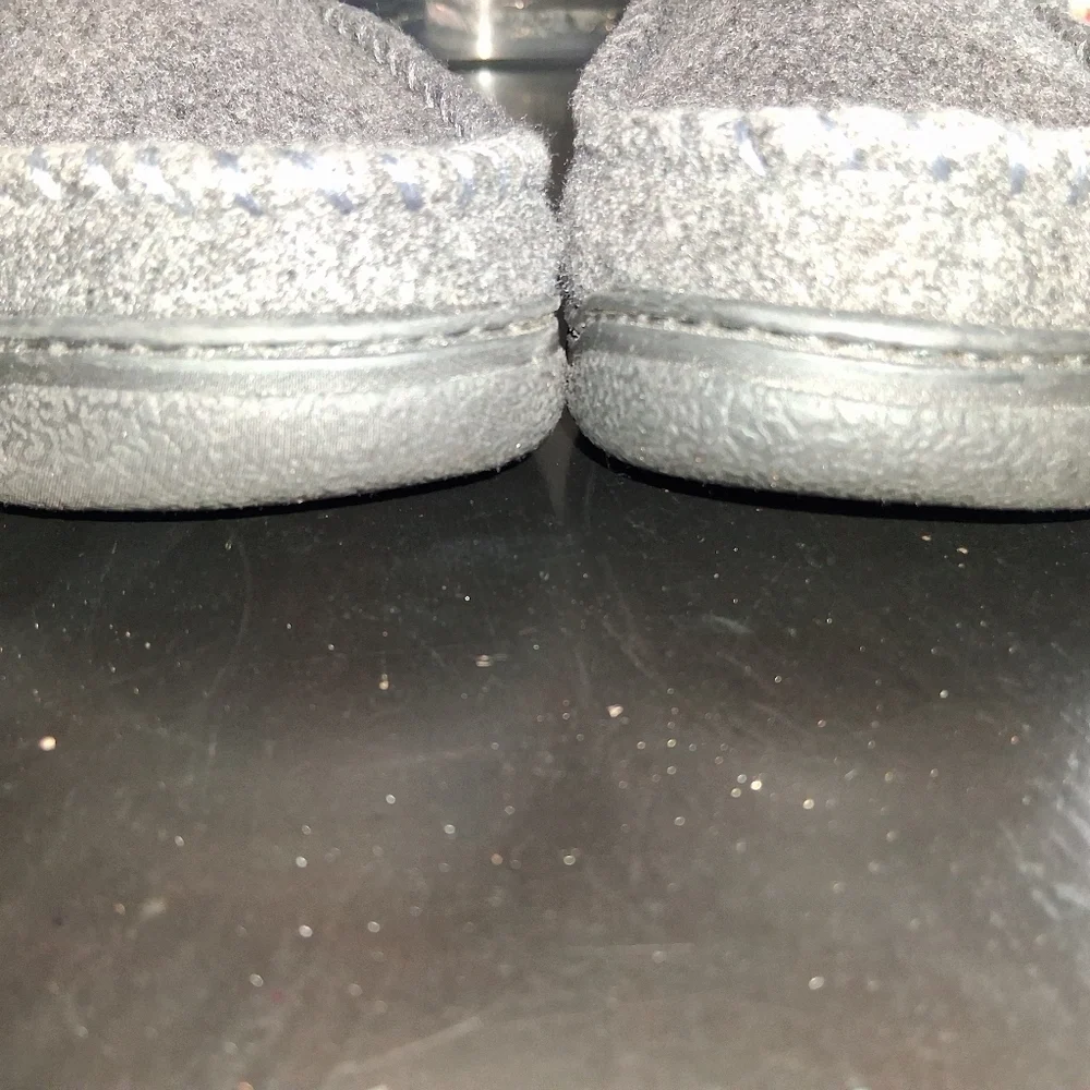 Dearfoams Grey Memory Foam Men's Slippers Size 7